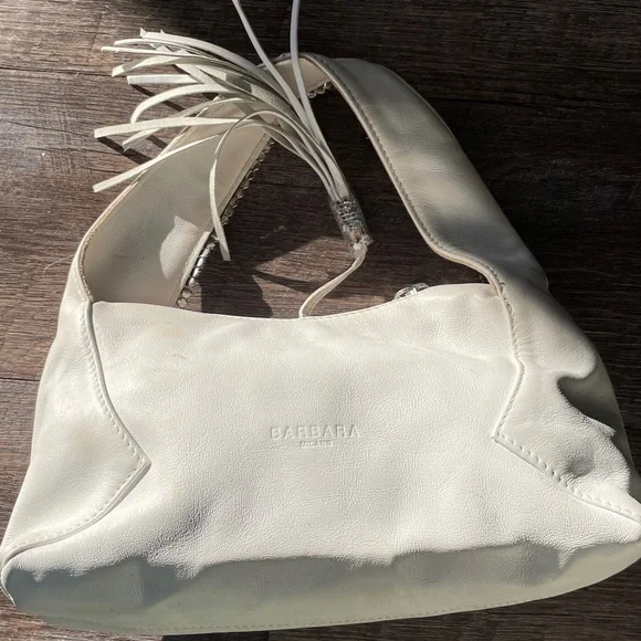 Barbara Milano Leather Diamond Detailed Mini Shoulder Handbag - Picture 4 of 8